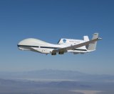 NASA Global Hawk 872 during a checkout flight for the 2014 ATTREX mission over the western Pacific Ocean. Courtesy: NASA. 